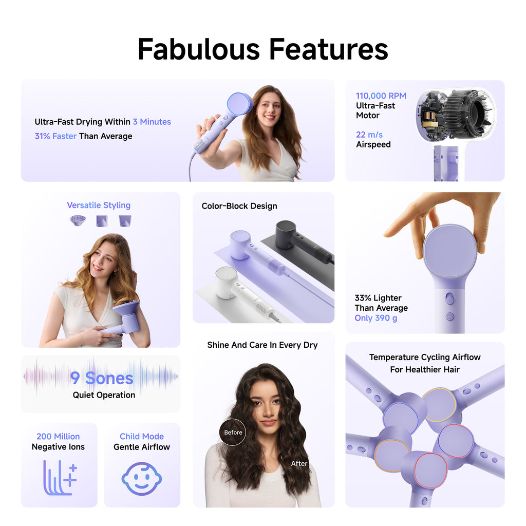 NEO Haartrockner mit 3 Aufsätzen